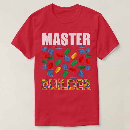 Boys Master Builder Funny Brick-bouwstenen naar T-shirt (Design voorkant)