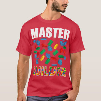 Boys Master Builder Funny Brick-bouwstenen naar T-shirt