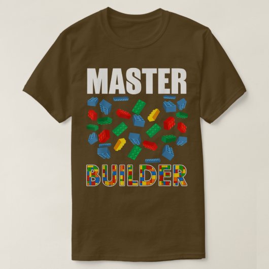 Boys Master Builder Funny Brick Building Blocks To T-shirt (Design voorkant)