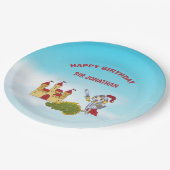 Boys Medieval Knight Dragon Birthday Party Papieren Bordje (Gekanteld)