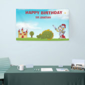Boys Medieval Knight Dragon Birthday Party Spandoek (Beurs)