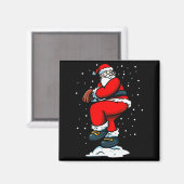 Boys Men Xmas Tcher Santa Claus Christmas Baseball Magneet (Voorkant / Achterkant)
