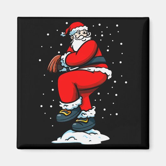 Boys Men Xmas Tcher Santa Claus Christmas Baseball Magneet (Voorkant)