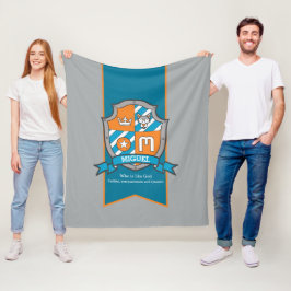 Boys Miguel of letter M: grijs sinaasappel Fleece Deken