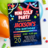 Boys Mini Golf Birthday Party Kaart