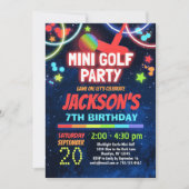 Boys Mini Golf Birthday Party Kaart (Voorkant)