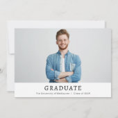 Boys Minimalist Calligraphy Afstuderen Invitation Kaart (Achterkant)