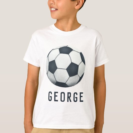 Boys Modern Blue Soccer Jersey Nummer sport T-shirt (Voorkant)