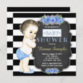 Boys Modern Chalkboard Baby shower Kaart (Voorkant / Achterkant)