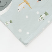 Boys Modern Ocean Whale Pattern Monogram Kinder Fleece Deken (Hoek)