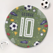 Boys Modern Sports Soccer Kids Birthday Papieren Bordje