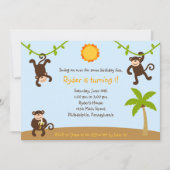 Boys Monkeing rond 7x5 Uitnodiging (Voorkant)