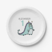 Boys Monster 1e verjaardag Papieren Bordje (Voorkant)