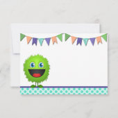Boys Monster Birthday Bash Hartelijk dank (flat) Bedankkaart (Achterkant)