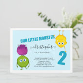Boy's Monster Eerste Uitnodiging voor het 2e Verja (Staand voorkant)