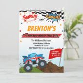 Boys Monster Truck Birthday Uitnodiging (Staand voorkant)