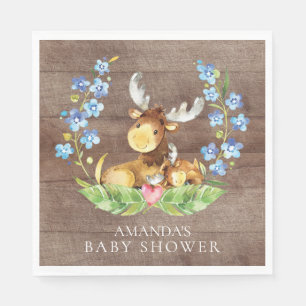 Boys Moose Baby shower papieren servetten
