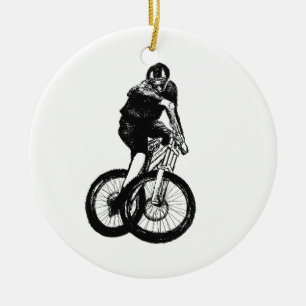 Boys mountain bike T Shirt presents MTB Christmas Keramisch Ornament