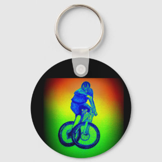 Boys mountainbike T Shirt cadeau MTB Key Ring Sleutelhanger