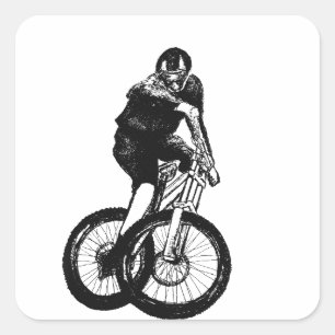 Boys mountainbike T Shirt cadeau MTB Vierkante Sticker