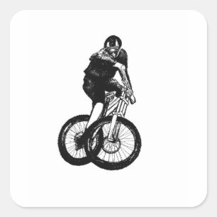 Boys mountainbike T Shirt cadeau MTB Vierkante Sticker