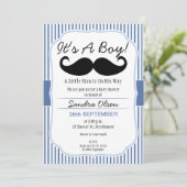 Boys Mustache Baby shower Uitnodiging (Staand voorkant)