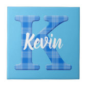 Boys Naam Aangepaste aanlegbrief K Tegeltje (Voorkant)