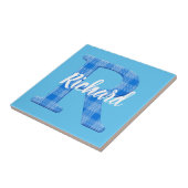 Boys Naam Aangepaste aanplakbiljet R Tegeltje (Zijkant)