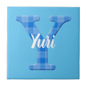 Boys Naam Aangepaste aanplakbrief Y Tegeltje (Voorkant)