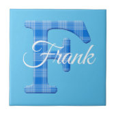 Boys Naam Aangepaste speelbrief F Tegeltje (Voorkant)