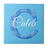 Boys Naam Aangepaste speldenbrief C Tegeltje (Voorkant)