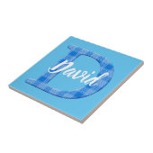 Boys Naam Aangepaste speldenbrief D Tegeltje (Zijkant)