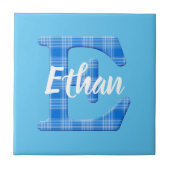 Boys Naam Aangepaste speldenbrief E Tegeltje (Voorkant)