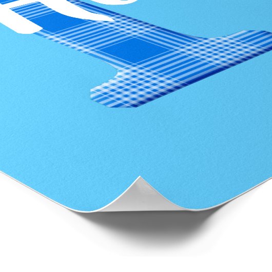 Boys Naam Aangepaste speldenbrief H Poster (Hoek)