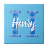 Boys Naam Aangepaste speldenbrief H Tegeltje (Voorkant)