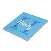 Boys Naam Aangepaste speldenbrief H Tegeltje (Zijkant)