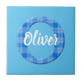 Boys Naam Aangepaste speldenbrief O Tegeltje (Voorkant)