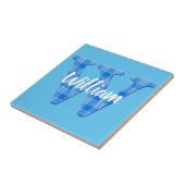 Boys Naam Aangepaste speldenbrief W Tegeltje (Zijkant)