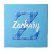 Boys Naam Aangepaste speldenbrief Z Tegeltje (Voorkant)