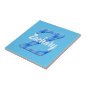 Boys Naam Aangepaste speldenbrief Z Tegeltje (Zijkant)