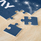 Boys naam en fotoraketruimte kinder puzzel legpuzzel (Zijkant)