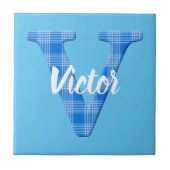 Boys Name Custom Play Letter V Tegeltje (Voorkant)