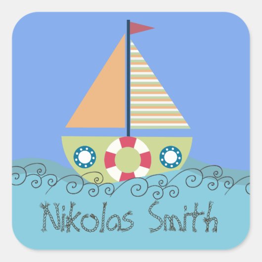 Boys Name Persoonlijke naam Label Sticker (Voorkant)