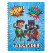 Boys Name Superhero Notebook Personalised Kids Notitieboek (Voorkant)