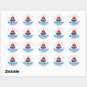 Boys Nautical Boat Baby shower Dank je Sticker (Vel)