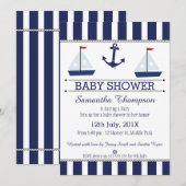 Boys Nautical Sail Boats Baby shower Uitnodiging (Voorkant / Achterkant)