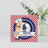 Boys Nautical Sailor Baby shower Kaart (Staand voorkant)