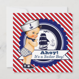 Boys Nautical Sailor Baby shower Kaart