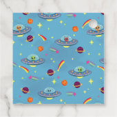Boys Neon Outer Space Birthday Party Favor Bedankjes Labels (Achterkant)