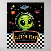 Boys NeonGalaxy Custom Space Alien Sign Poster (Voorkant)